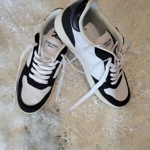 Calvin Klein  Women Black and White Sneakers